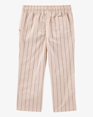 Product image 2 of Toddler Striped Pull-On Cotton Pants - Tan