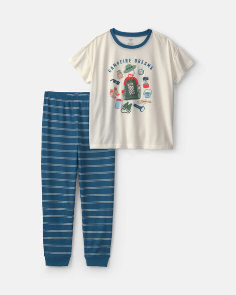 boys camp short-sleeve 2-piece pajama set