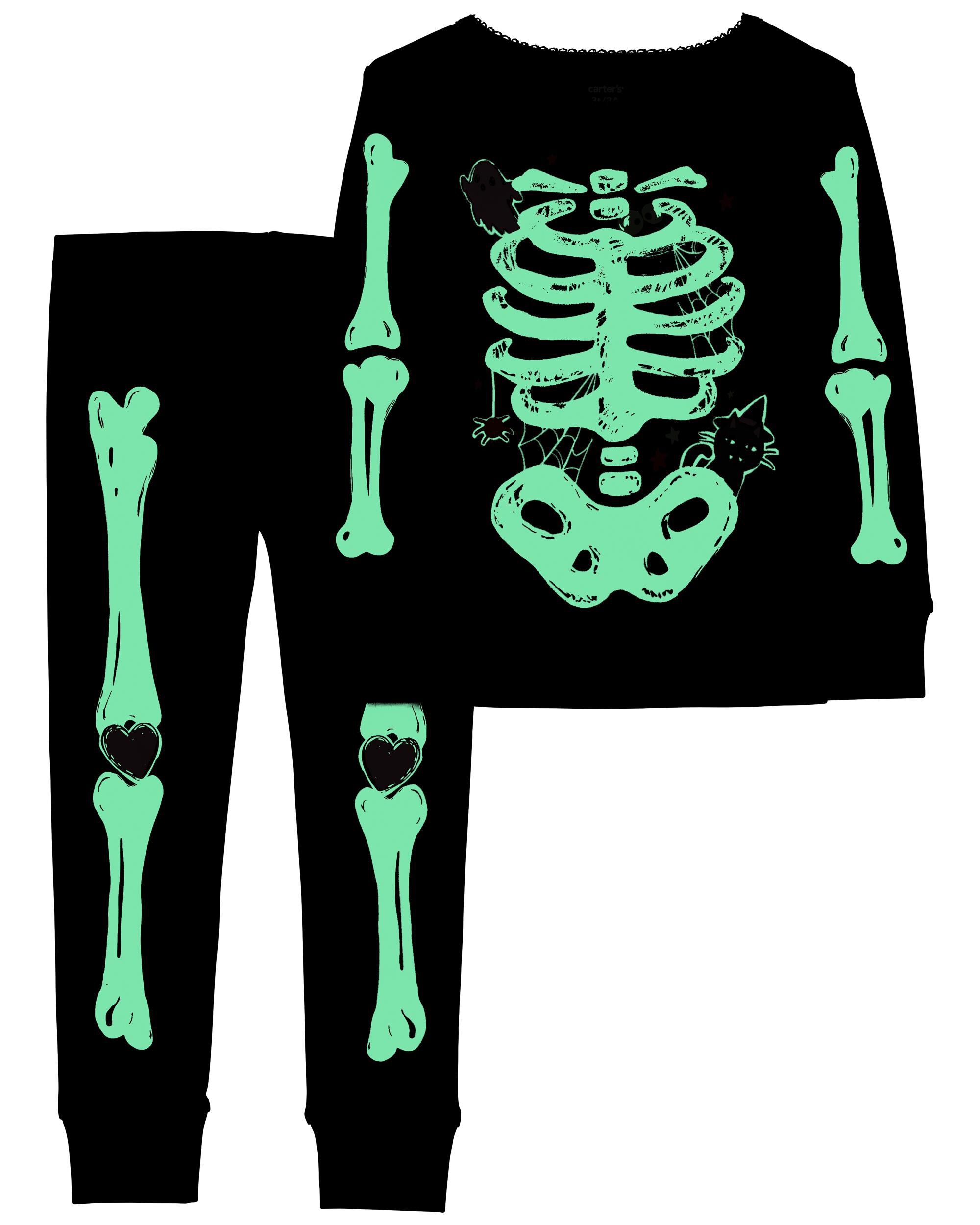 Baby 2 Piece Glow Halloween Skeleton 100 Cotton Pajamas Carter s Carter s