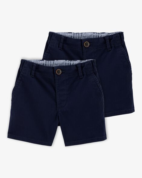 Product image 1 of Toddler Boy 2-Pack Stretch Chino Uniform Shorts - Navy