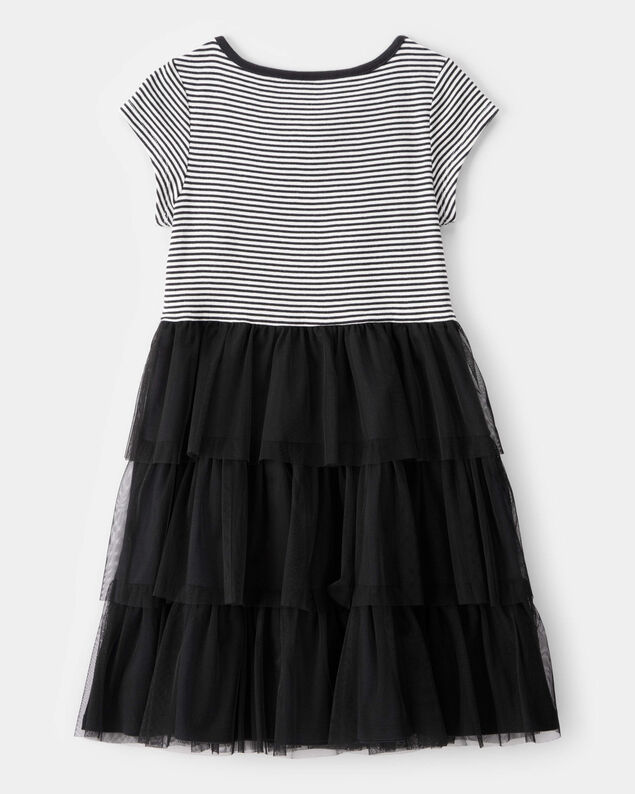 Product image 2 of Kid Halloween Striped Tiered Tulle Dress - Black