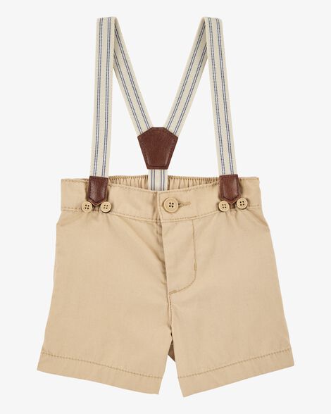  Product image 1 of Baby Suspender Shorts - Khaki