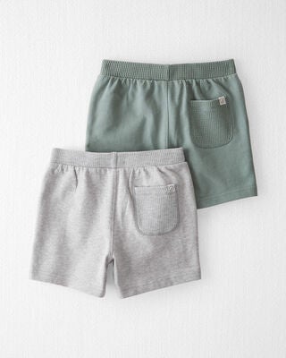 Product image 2 of Toddler 2-Pack Organic Cotton Waffle Knit Shorts