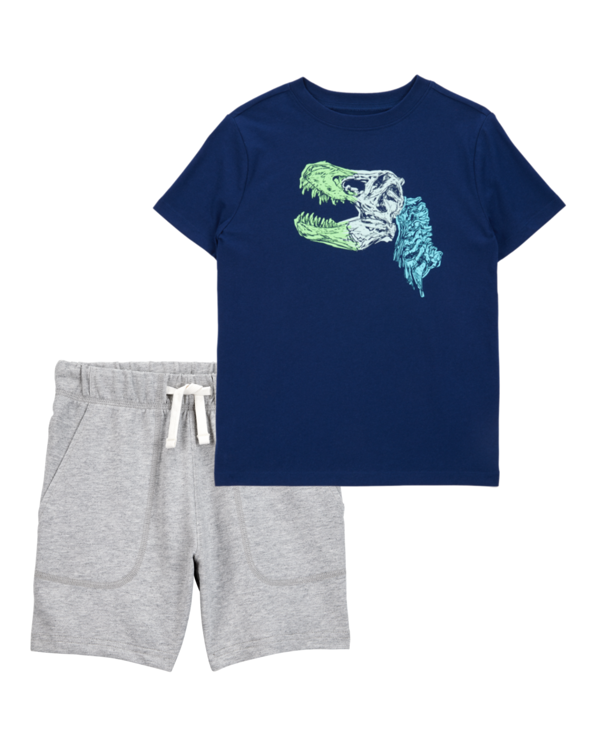 Kid 2-Piece Dinosaur Tee & French Terry Shorts Set