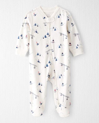 Baby Organic Cotton Sleep & Play Pajamas in Midnight Forest Print