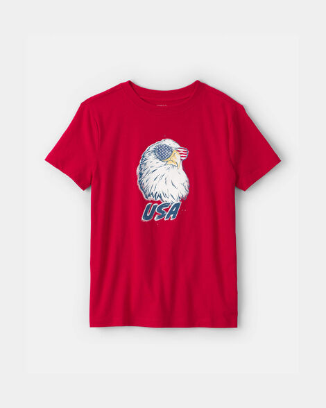kids fourth of july eagle graphic tee - red