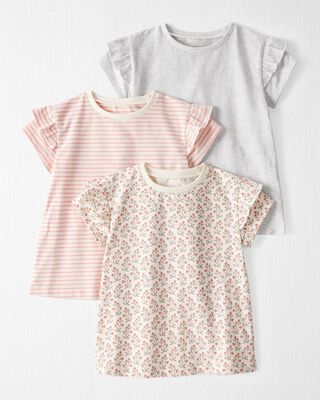 Product image 1 of Toddler 3-Pack Organic Cotton Flutter-Sleeve Tees