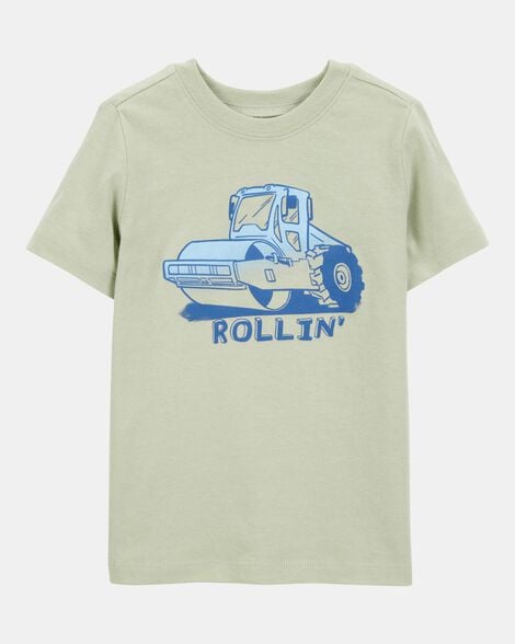 toddler tractor rollin' short-sleeve graphic tee - olive