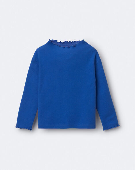 Toddler Girl Mock Neck Ruffle Long-Sleeve Top - Royal Blue
