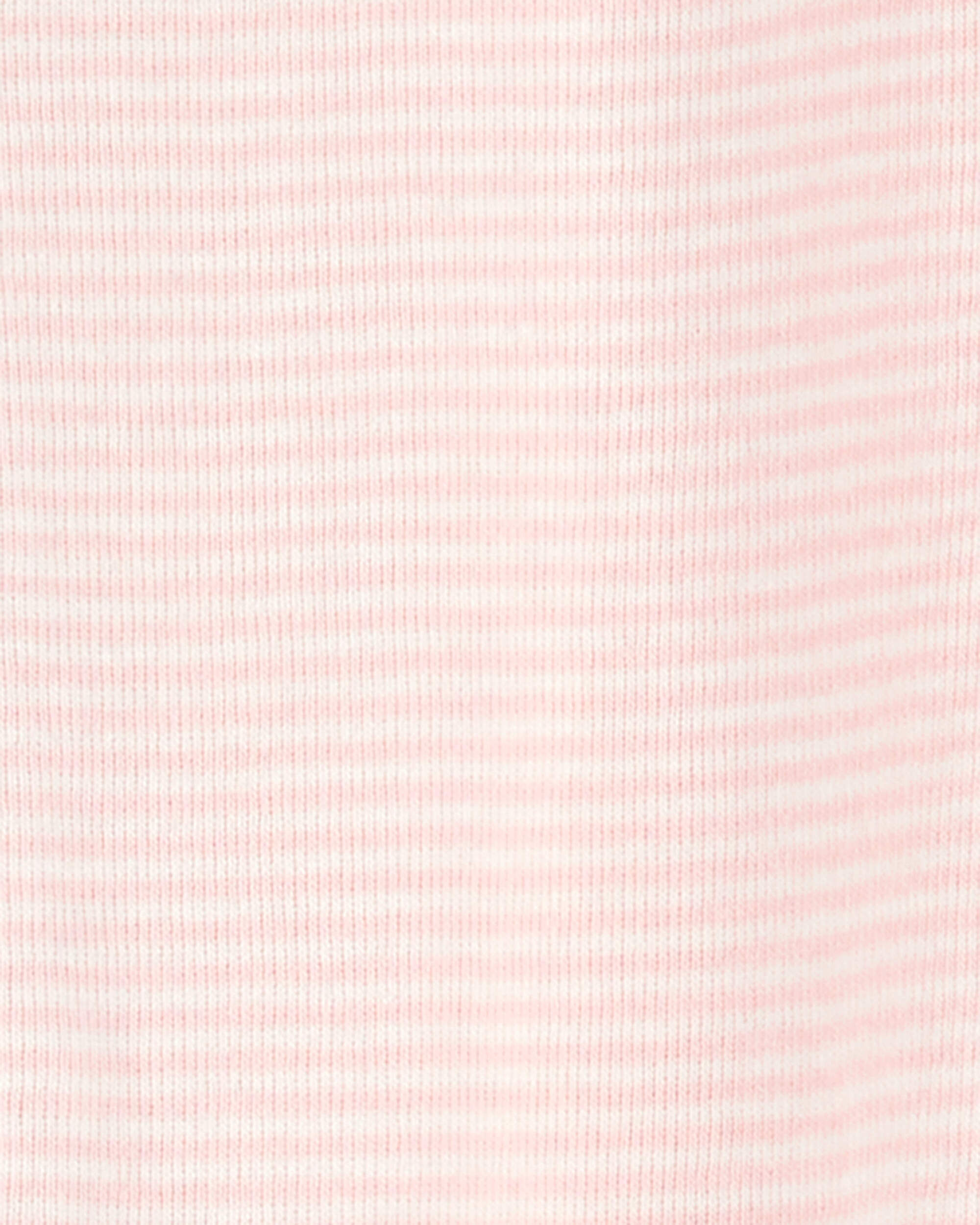 Baby Girl 2-Pack 2-Way Zip Cotton Sleep & Play Pajamas - White/Pink