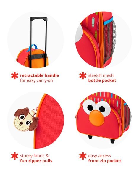 Sesame Street Toddler Kids Carry-On Rolling Luggage - Elmo