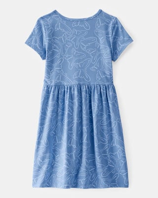 Product image 2 of Girls Butterfly Short-Sleeve Dress - Blue