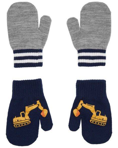 Product image 1 of Toddler 2-Pack Construction Gripper Mittens