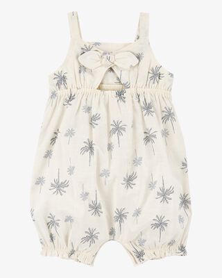 Product image 2 of Baby Palm Tree Cotton Romper - Ivory