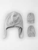 Grey Heather - Baby 
2-Pack Recycled Fleece Hat and Mittens Set

, Selected