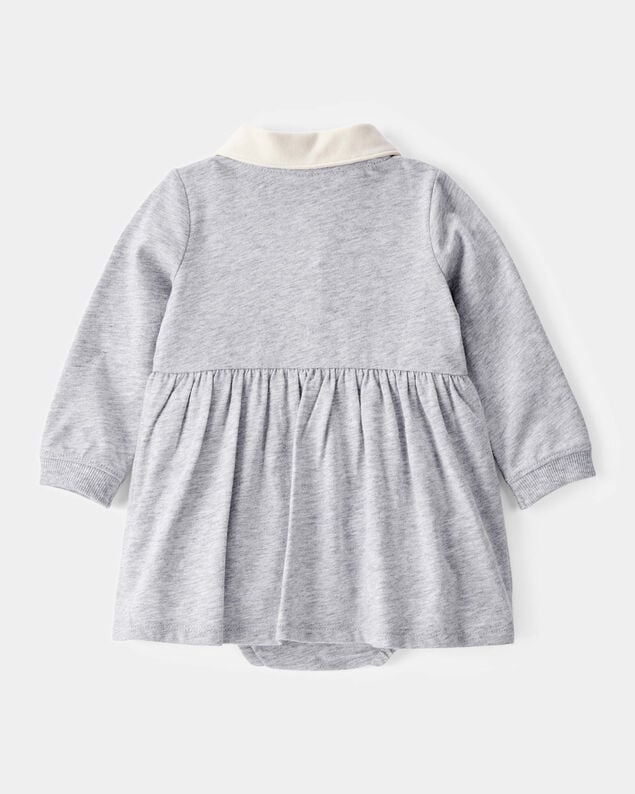 Product image 2 of Baby Varsity Polo Bodysuit Dress - Grey