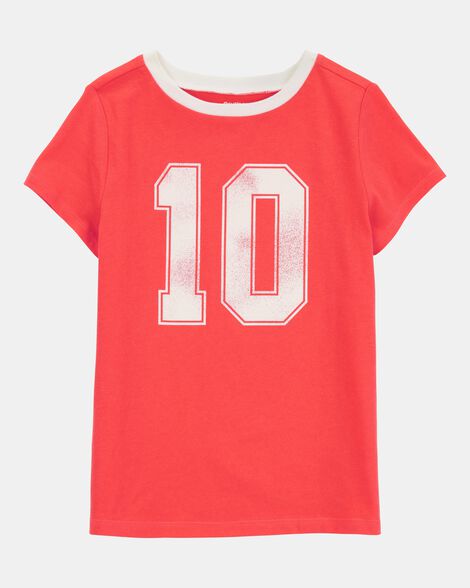 Kid Vintage Sporty Short-Sleeve Graphic Tee - Red