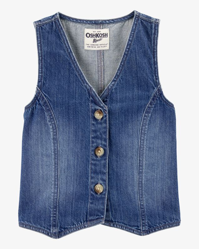 Product image 1 of Kid Iconic Denim Button-Down Vest - Blue