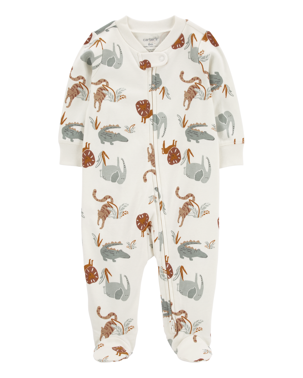 Baby animal print 2 way zip cotton sleep play pajamas carter s