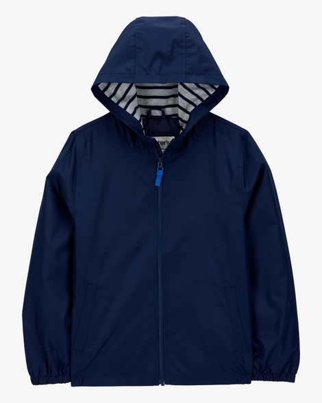 kid solid windbreaker jacket - navy