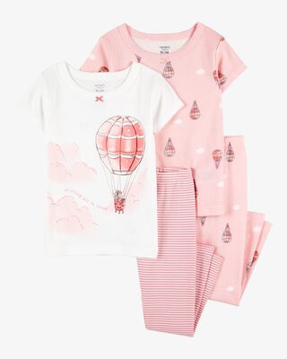 Toddler Unicorn Print Loose Fit Ribbed 2-Piece Pajamas