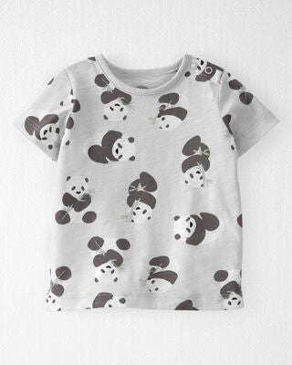 Product image 2 of Baby Organic Cotton Shortall Set in Panda Bear