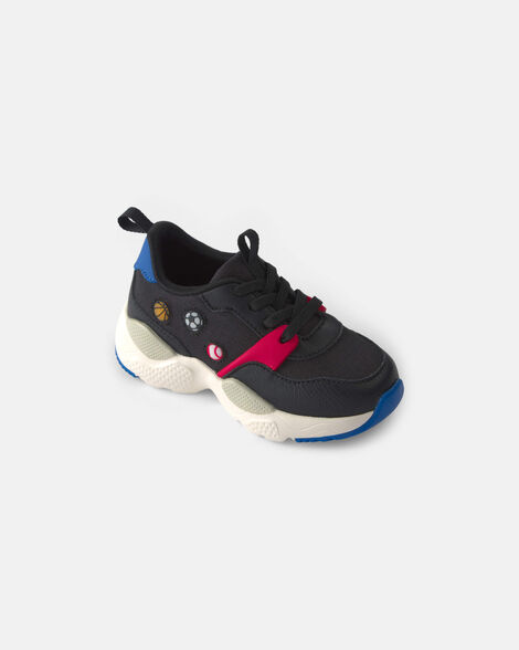 toddler boy light-up sports sneakers - black