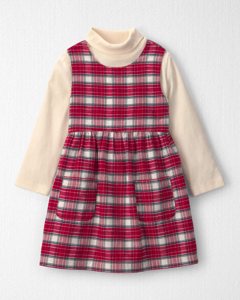 Toddler Girl 2-Piece Organic Cotton Flannel Jumper Set