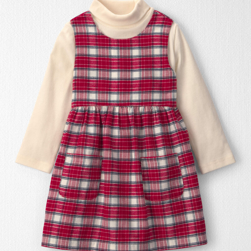 Toddler Girl 2-Piece Organic Cotton Flannel Jumper Set