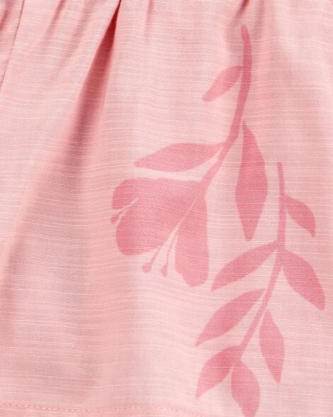  Product image 3 of Kid Floral Linen Look-Alike Sun Short - Pink