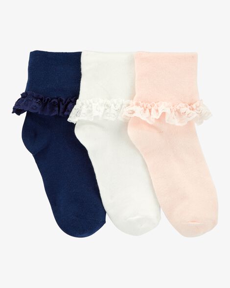 Product image 1 of Kid 3-Pack Lace Cuff Socks