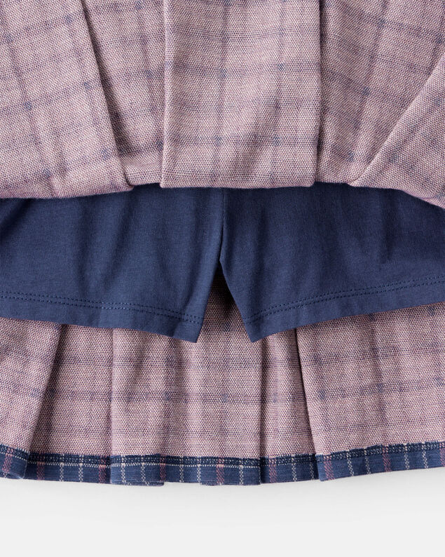 Product image 2 of Girls Plaid Pleated Pull-On Skort - Navy