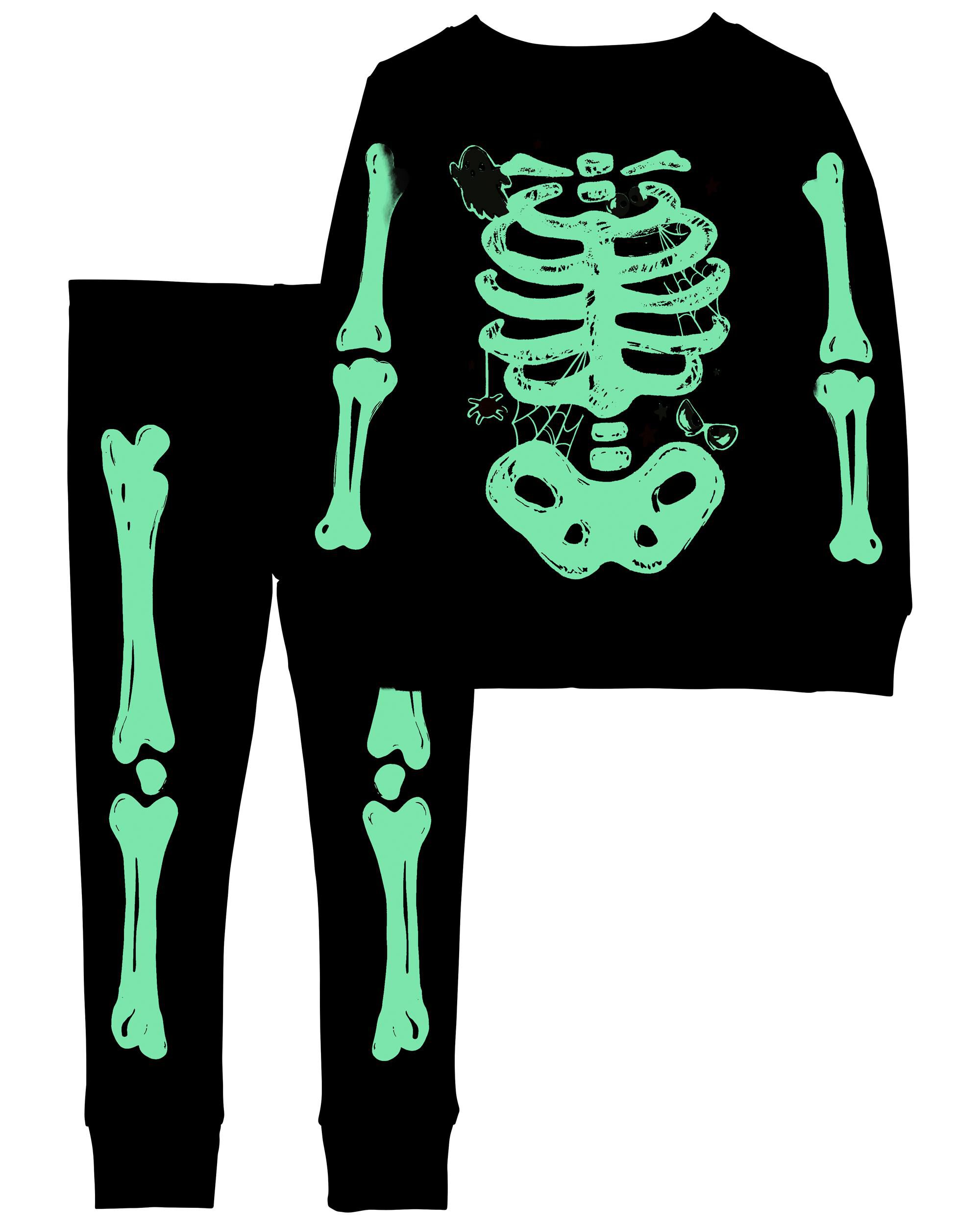 Toddler 2 Piece Glow Halloween Skeleton 100 Cotton Pajamas Carter s Carter s