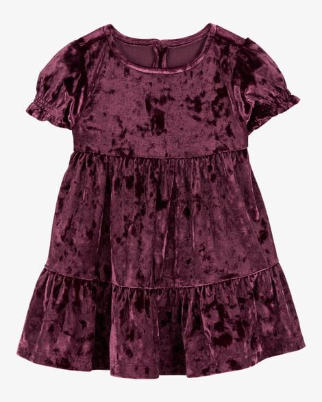 Product image 1 of Baby Velour Puff Sleeve Dress