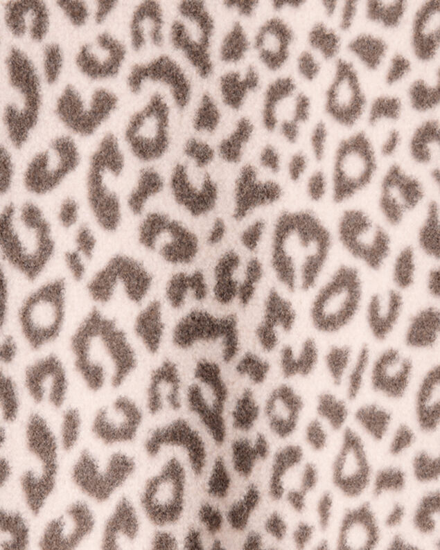 Product image 2 of Toddler Girl Leopard Fleece Long-Sleeve Loose Fit 1-Piece Pajamas - Brown