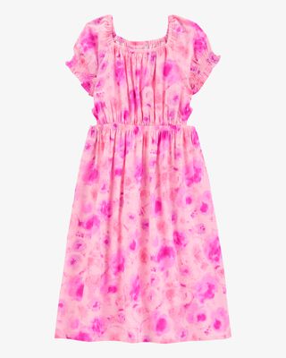 Product image 1 of Kid Cloud-Dye Linen Look-alike Maxi Dress- Pink