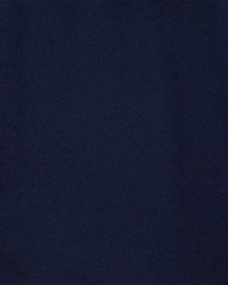 Kid Pique Long-Sleeve Polo Shirt - Navy
