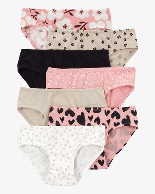 Carter's 7pc Kid Girl Dots & Stripes Stretch Cotton Briefs