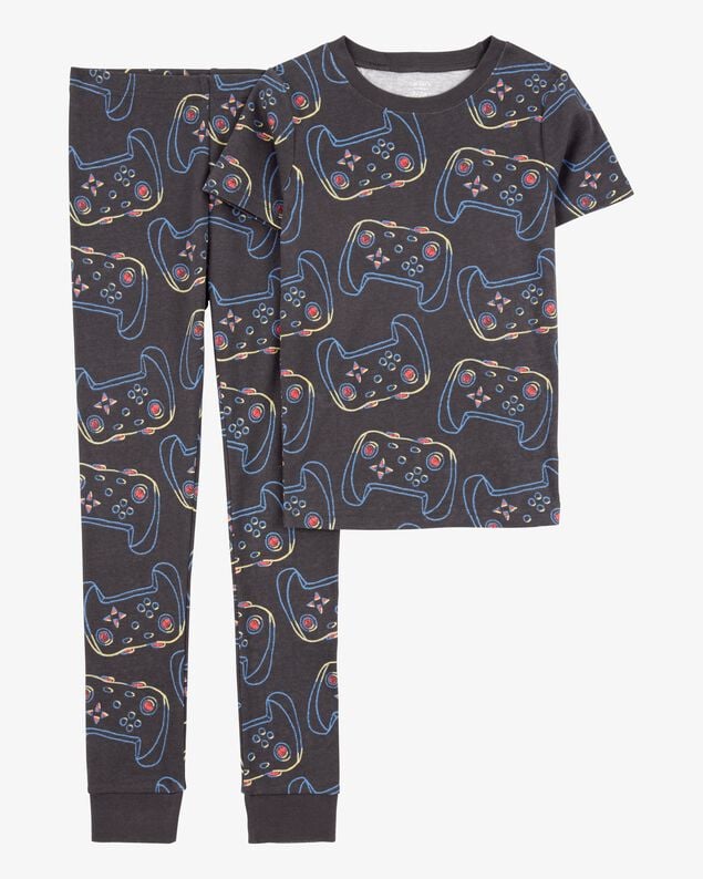 Product image 1 of Boys 2-Piece Video Game 100% Snug Fit Cotton Pajamas - Black