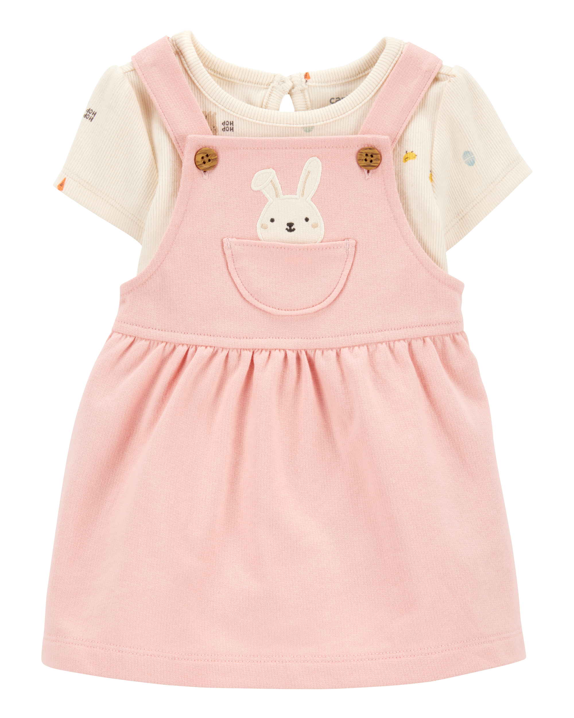 Baby Girl 2-Piece Bunny Bodysuit & Jumper Set - Pink