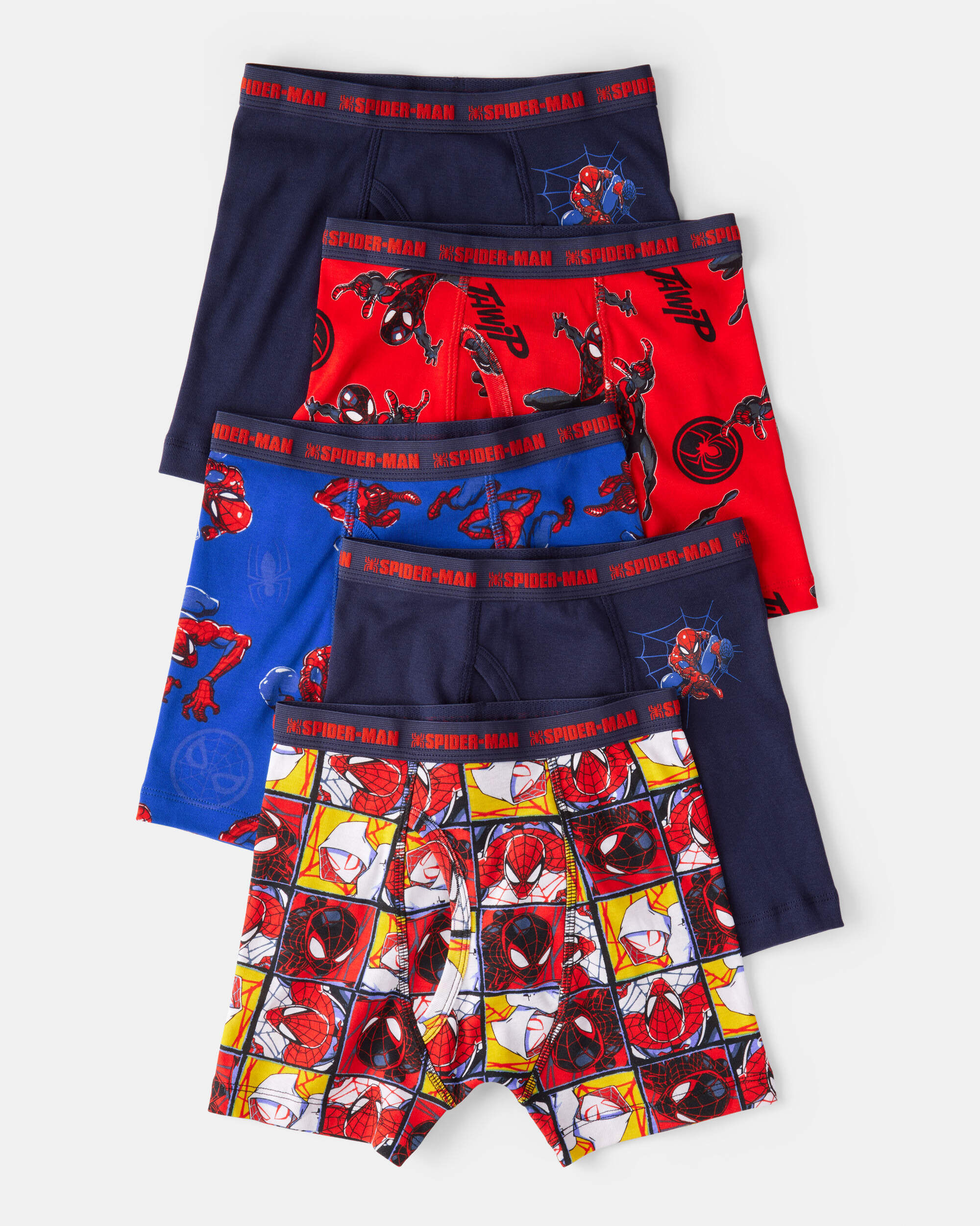Boys 5-Pack ©Marvel Spider-Man Boxer Brief Underwear - Navy/Blue/Red