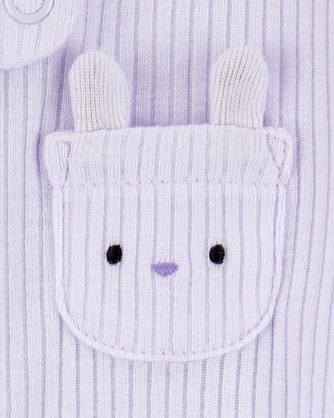 Product image 2 of Baby Bunny 2-Way Zip Ribbed Sleep & Play Pajamas - Purple