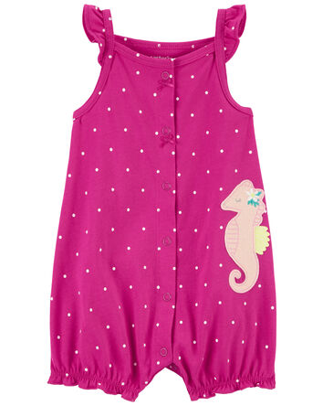Baby Seahorse Snap-Up Cotton Romper
