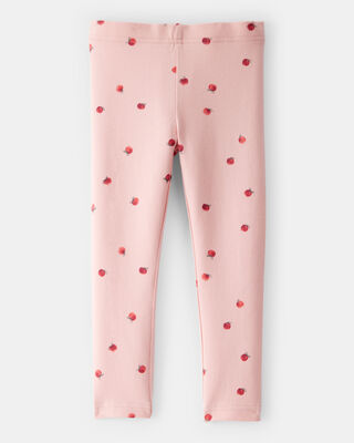 Product image 2 of Toddler Cotton Apple Stretch Leggings - Pink
