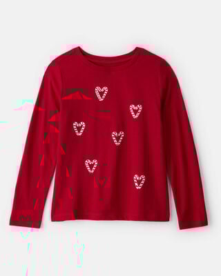 Girls Cheetah Stars Long-Sleeve Graphic Tee - Black