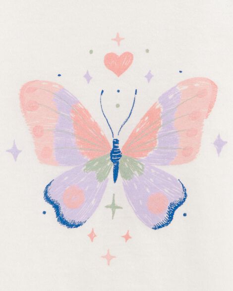  Product image 2 of Toddler Girl Butterfly Short-Sleeve Graphic Tee - White