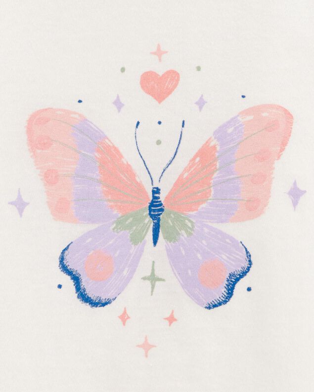 Product image 2 of Toddler Girl Butterfly Short-Sleeve Graphic Tee - White