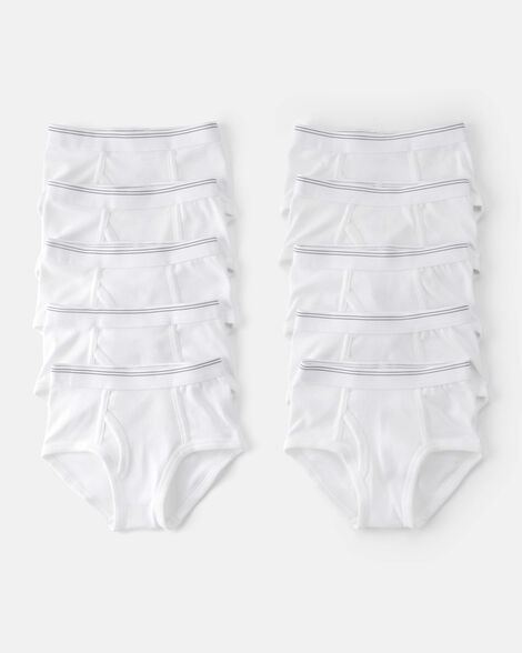 toddler boy 10-pack brief underwear - white