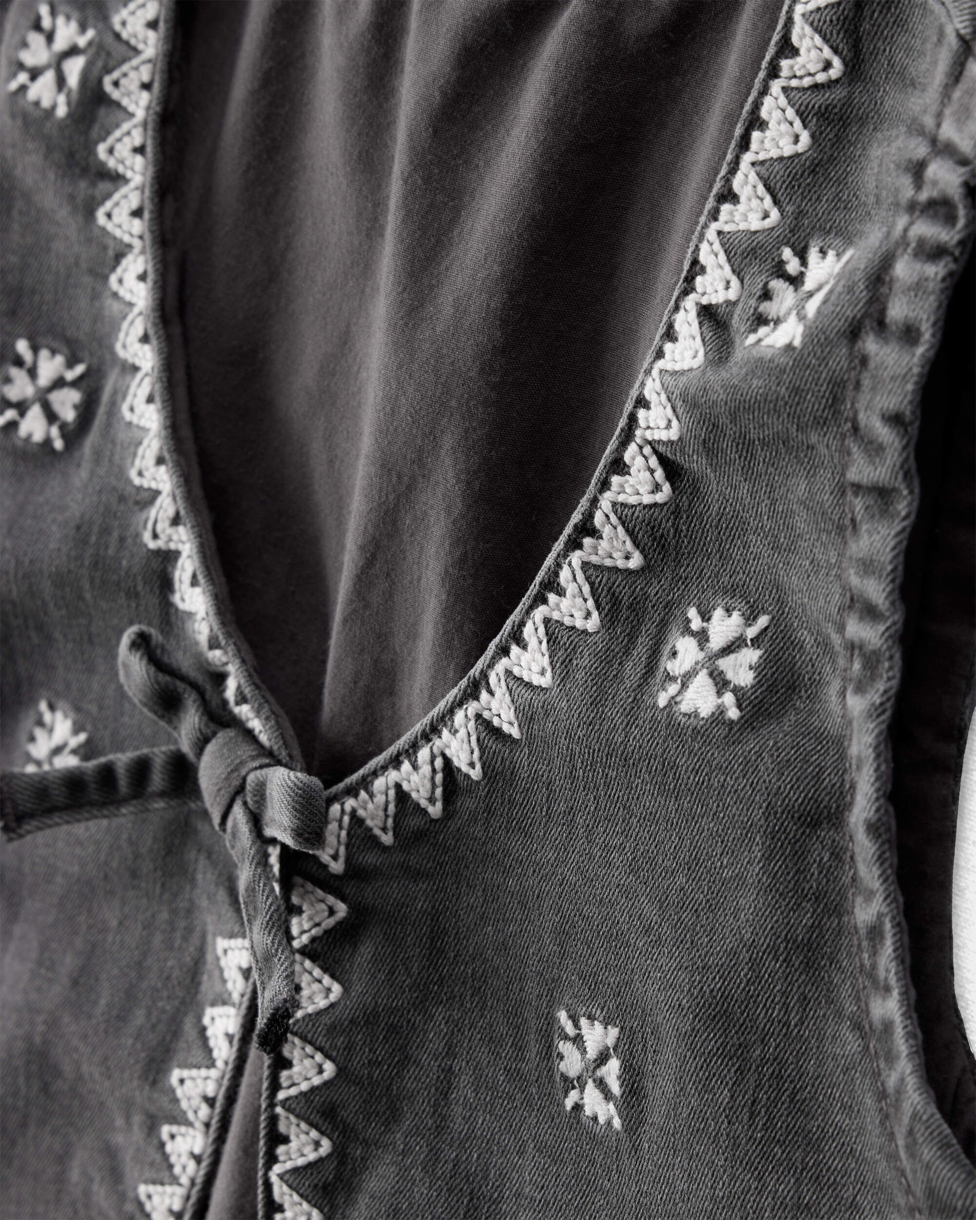 Toddler Girl Western Denim Sleeveless Vest - Grey