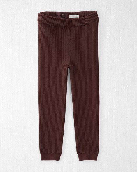  Product image 1 of Toddler Organic Cotton Sweater Knit Rib Leggings in Deep Burgundy